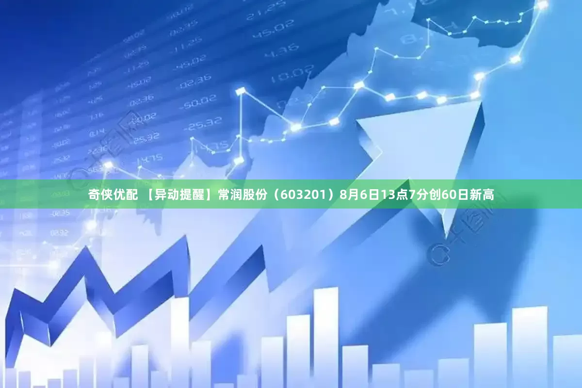奇侠优配 【异动提醒】常润股份（603201）8月6日13点7分创60日新高